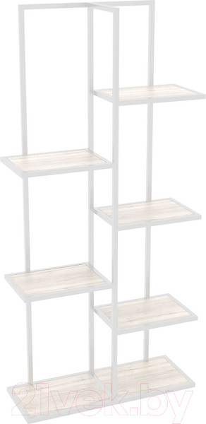 Изображение товара Стеллаж Hype Mebel Для цветов 80x170 (белый/древесина белая)
