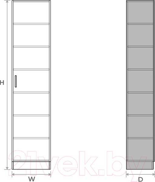 Изображение товара Шкаф-пенал Макс Стайл Falcon Fidji Egger 240x50x50 / 8C5050 (белый классический W960 ST7)