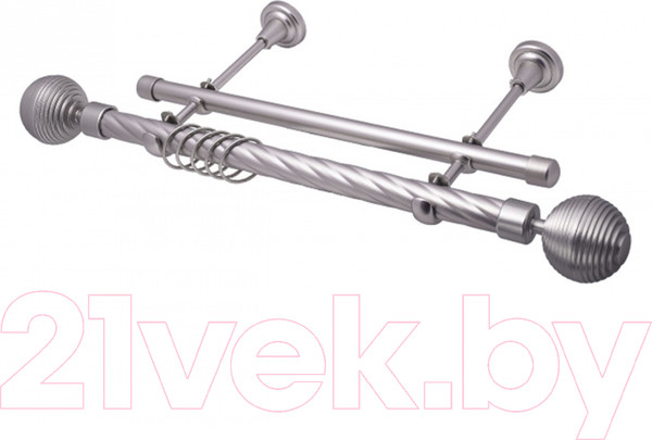 Изображение товара Карниз для штор LEGRAND Твист Дюна 25/19мм 1.6м 2р / 58 093 979 (серебро-матовое)