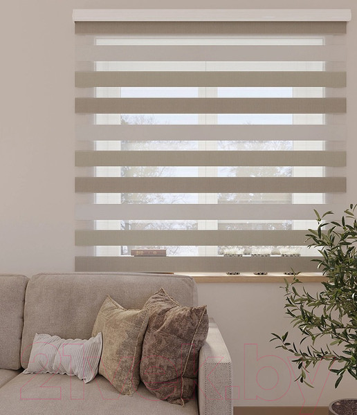 Изображение товара Рулонная штора LEGRAND День-Ночь 47x160 / 58 077 338 (бежево-коричневый)