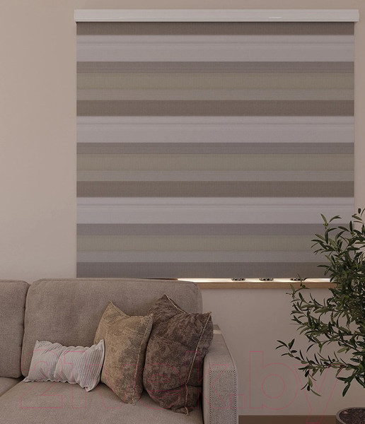 Изображение товара Рулонная штора LEGRAND День-Ночь 47x160 / 58 077 338 (бежево-коричневый)