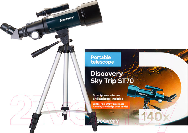 Изображение товара Телескоп Levenhuk Discovery Sky Trip ST70 с книгой / 77867