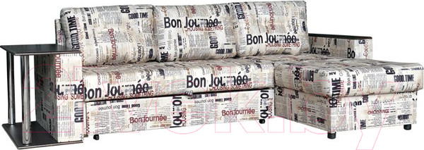 Изображение товара Диван угловой Асмана Фаворит с баром (буквы бежевые/венге)