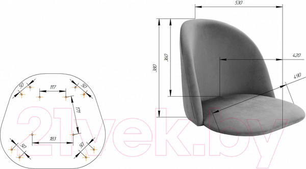 Изображение товара Стул Sheffilton SHT-ST33/S120M (кофейный ликер/черный муар)