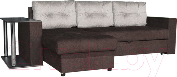 Изображение товара Диван угловой Асмана Фаворит с баром (саванна крем/саванна корица)