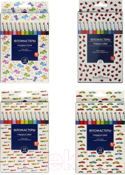 Изображение товара Фломастеры Bruno Visconti Happycolor / 32-0047 (12цв)