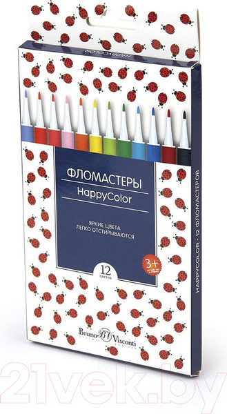 Изображение товара Фломастеры Bruno Visconti Happycolor / 32-0047 (12цв)
