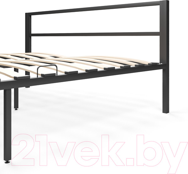 Изображение товара Полуторная кровать Князев Мебель Берта БА.140.190.Ч (черный муар)