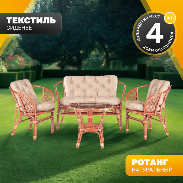 Изображение товара Комплект садовой мебели Sundays Bahama set Cognac