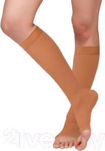 Изображение товара Гольфы компрессионные Польза 3001 ниже колена 2 кл.к. (р.3 (M), рост2, бежевый хлопок)