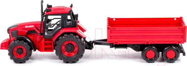 Изображение товара Трактор игрушечный Полесье Belarus с бортовым прицепом / 91345