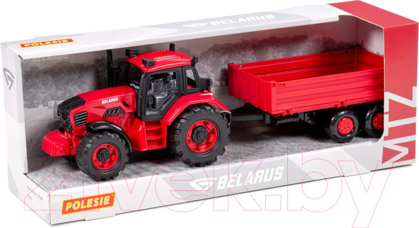 Изображение товара Трактор игрушечный Полесье Belarus с бортовым прицепом / 91345