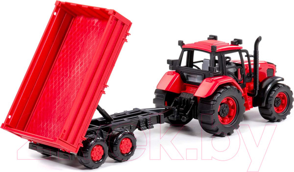 Изображение товара Трактор игрушечный Полесье Belarus с бортовым прицепом / 91345
