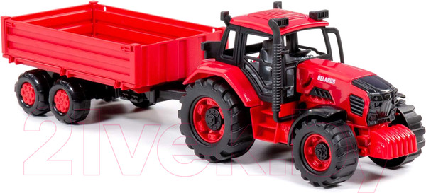 Изображение товара Трактор игрушечный Полесье Belarus с бортовым прицепом / 91345