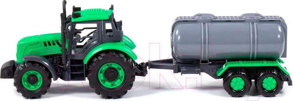 Изображение товара Трактор игрушечный Полесье Прогресс с прицепом-цистерной / 91567 (зеленый)