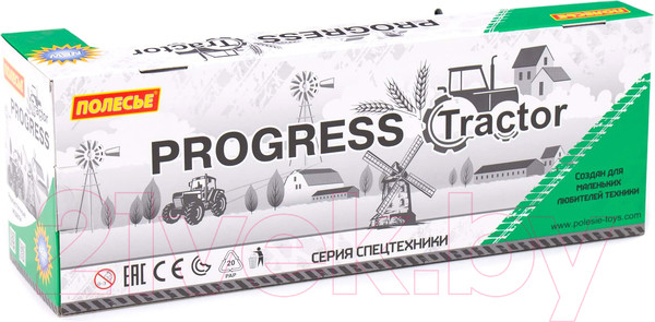 Изображение товара Трактор игрушечный Полесье Прогресс с прицепом-цистерной / 91567 (зеленый)
