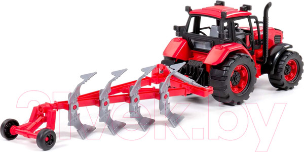 Изображение товара Трактор игрушечный Полесье Belarus с плугом / 91338