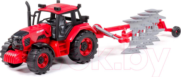 Изображение товара Трактор игрушечный Полесье Belarus с плугом / 91338