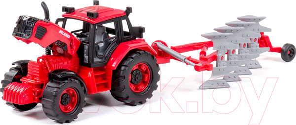 Изображение товара Трактор игрушечный Полесье Belarus с плугом / 91338