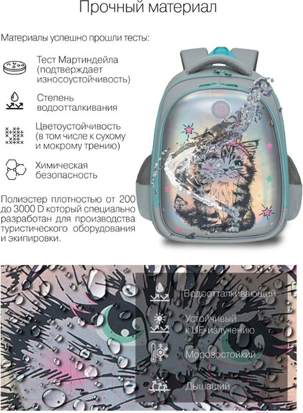 Изображение товара Школьный рюкзак Grizzly RAz-286-2 (серый)