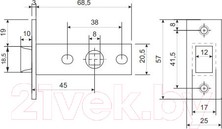 Изображение товара Защелка врезная VELA 5400-CR (хром)
