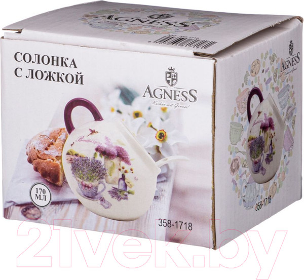 Изображение товара Солонка Agness 358-1718 (с ложкой)