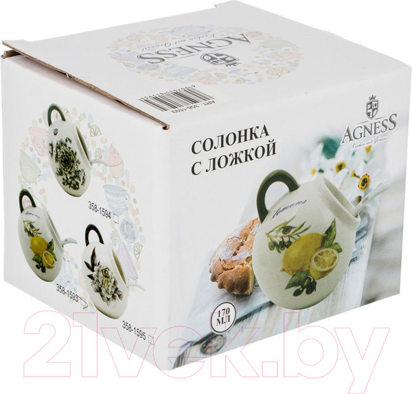 Изображение товара Солонка Agness 358-1593 (с ложкой)