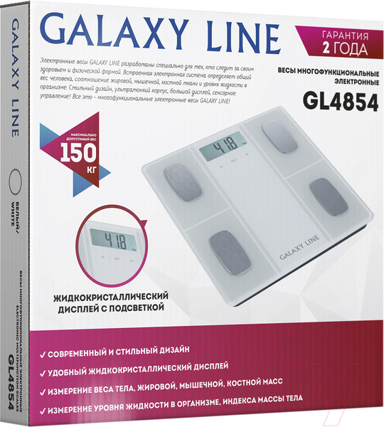 Изображение товара Напольные весы электронные Galaxy GL 4854 (белый)