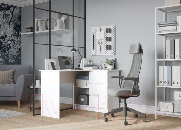 Изображение товара Письменный стол ДСВ Мори универсальный МС-16 (белый)