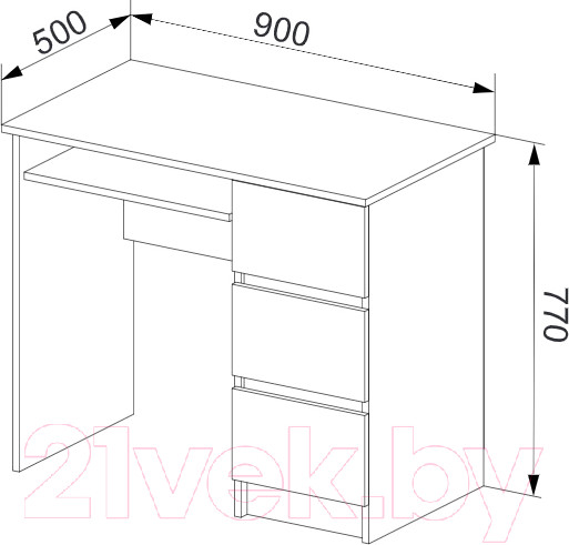 Изображение товара Компьютерный стол ДСВ Мори правый МС-6 (белый)