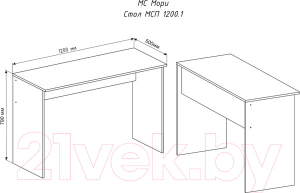 Изображение товара Письменный стол ДСВ Мори МСП 1200.1