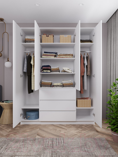 Изображение товара Шкаф ДСВ Мори МШ 1600.1 (белый)