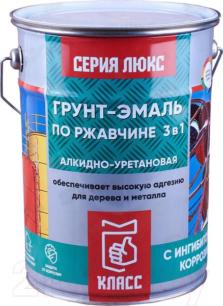 Изображение товара Грунт-эмаль Класс Люкс По ржавчине (5.5кг, белый)
