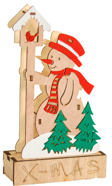 Изображение товара Световая фигурка Зимнее волшебство Снеговик в лесу у скворечника / 6961537