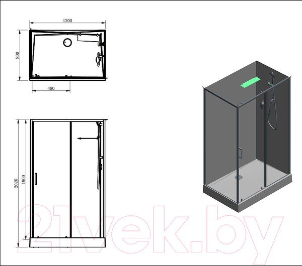 Изображение товара Душевая кабина Aquanet Passion Evo 120L / 282012