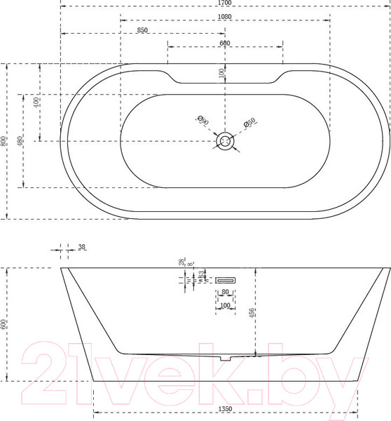 Изображение товара Ванна акриловая Abber AB9299-1.7