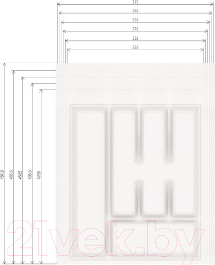 Изображение товара Органайзер для столовых приборов Альтернатива М8534 (белый)