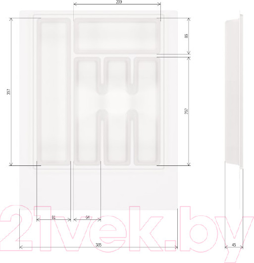 Изображение товара Органайзер для столовых приборов Альтернатива М8534 (белый)