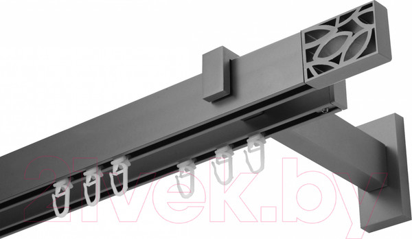 Изображение товара Карниз для штор Lm Decor Флэт Лайн Грид двойной (сатин, 3.0м)