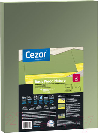 Изображение товара Подложка Cezar Basic Wood Nature 3мм хвойная (9.32 м.кв.)