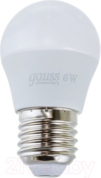 Изображение товара Лампа Gauss Elementary Globe E27 6W 6500K / 53236