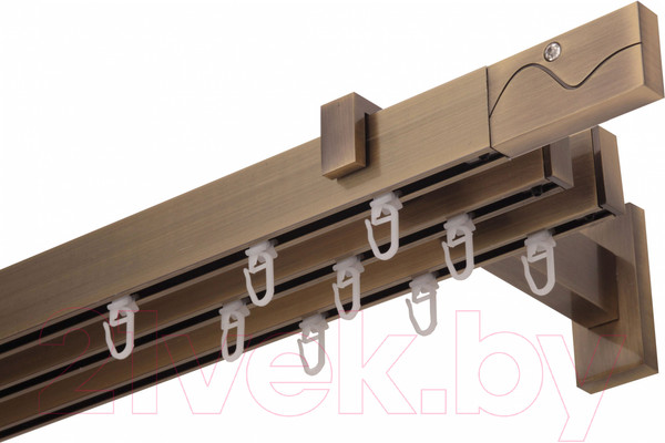 Изображение товара Карниз для штор Lm Decor Флэт Лайн Артис тройной (антик, 3.2м)