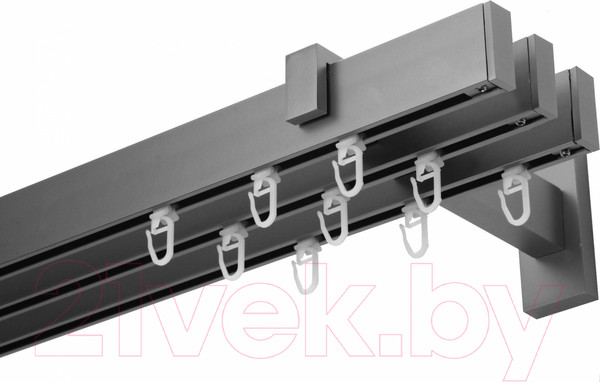 Изображение товара Карниз для штор Lm Decor Флэт Лайн Изи тройной (сатин, 2м)