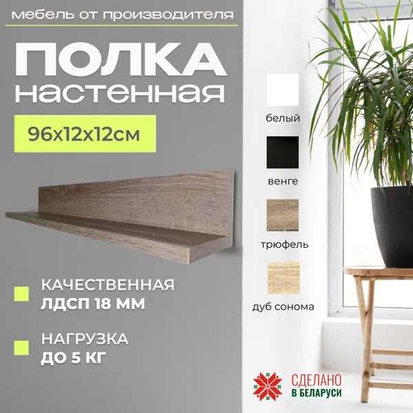 Изображение товара Полка Элана Анрат ПН 2.96 (дуб трюфель)