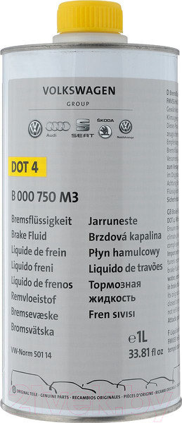Изображение товара Тормозная жидкость Volkswagen Brake Fluid Dot 4 / B000750M3 (1л)
