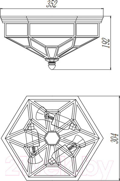 Изображение товара Потолочный светильник Maytoni Zeil H356-CL-03-BZ