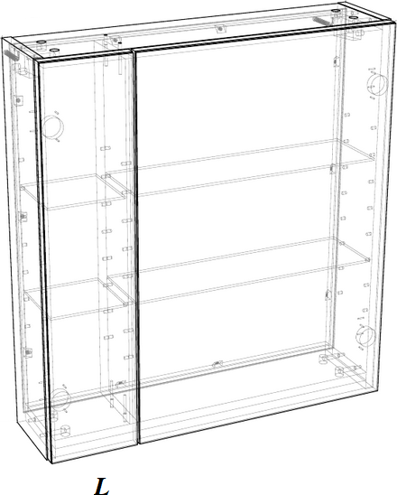 Изображение товара Шкаф с зеркалом для ванной Garda 1/L (55)