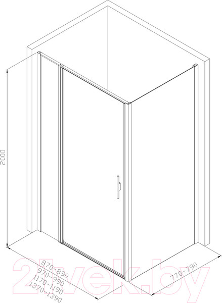 Изображение товара Душевой уголок Allen Brau Priority 140x80 / 269543 (черный браш)
