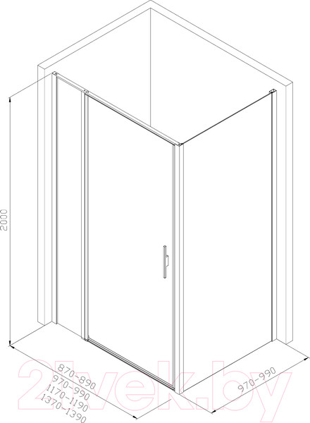 Изображение товара Душевой уголок Allen Brau Priority 90x100 / 269522 (черный браш)
