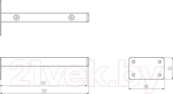Изображение товара Полкодержатель Millwood 20.1x8 (2шт, белый)